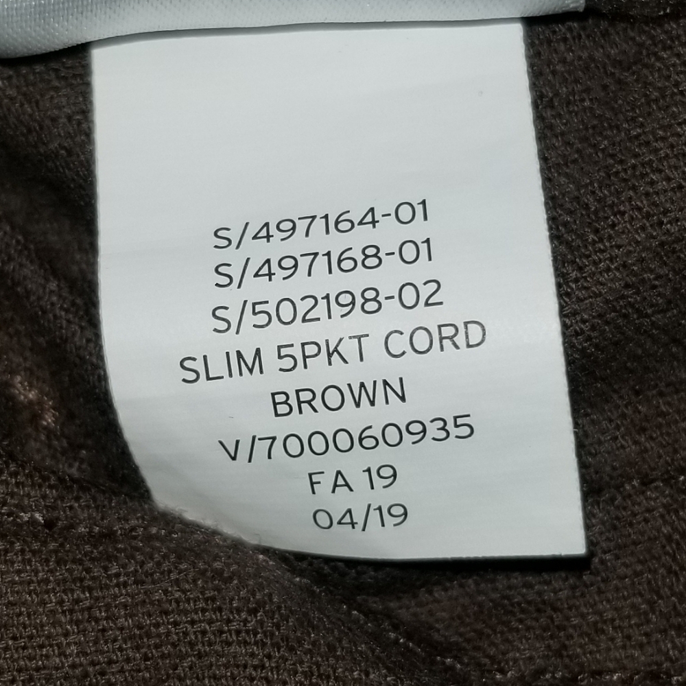 Gap Denim Brown Mens Slim Straight Corduroy Chino Pants Label Reads Size 29x30 - Picture 12 of 14